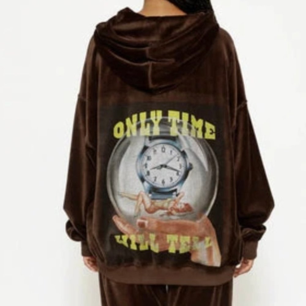 Boys Lie Time Will Tell Velour Hoodie